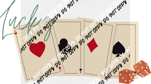 Lucky Cards DTF Transfer - We Print U Press DTF Transfers