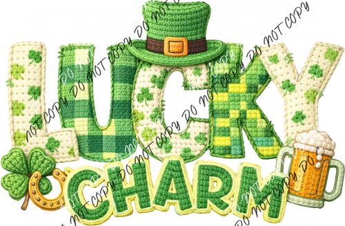 Lucky Charm Faux Crochet DTF Transfer RTP DTF Transfers