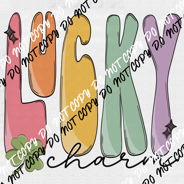 Lucky Charm Pastel Letters DTF Transfer - We Print U Press DTF Transfers