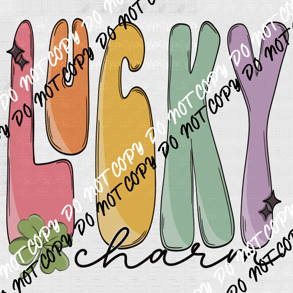 Lucky Charm Pastel Letters DTF Transfer - We Print U Press DTF Transfers