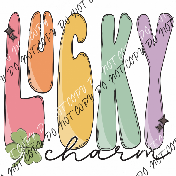 Lucky Charm Pastel Letters Dtf Transfer Rtp Transfers