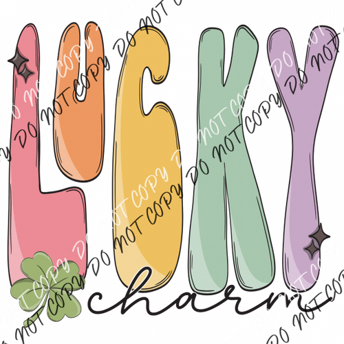 Lucky Charm Pastel Letters Dtf Transfer Rtp Transfers