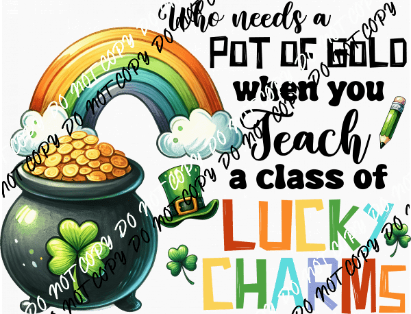 Lucky Charms Teacher St. Patrick's Day DTF Transfer - We Print U Press DTF Transfers