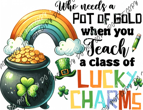 Lucky Charms Teacher St. Patrick’s Day Dtf Transfer