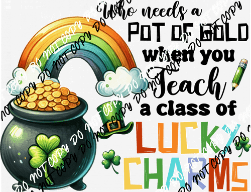 Lucky Charms Teacher St. Patrick's Day DTF Transfer - We Print U Press DTF Transfers