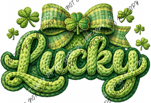 Lucky Knit Bow DTF Transfer RTP DTF Transfers