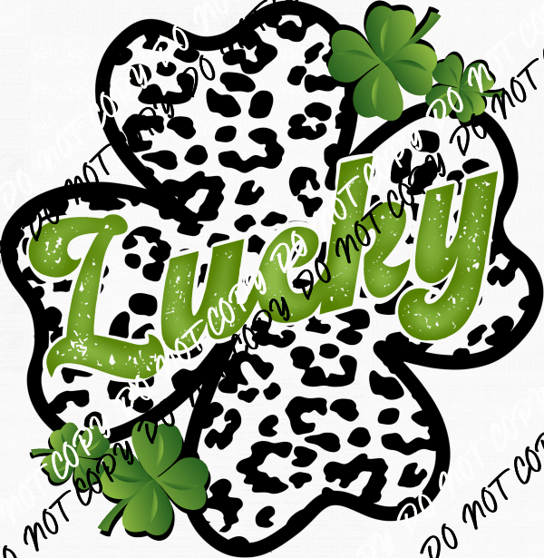 Lucky Leopard Shamrock DTF Transfer - We Print U Press DTF Transfers