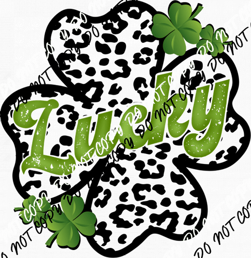 Lucky Leopard Shamrock DTF Transfer - We Print U Press DTF Transfers