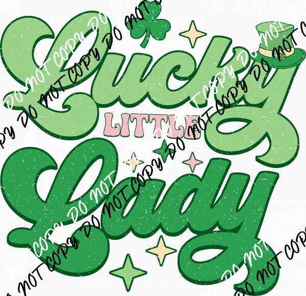 Lucky Little Lady St. Patrick's Day DTF Transfer - We Print U Press DTF Transfers