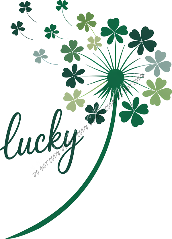 Lucky Shamrock Dandelion DTF Transfer RTP DTF Transfers