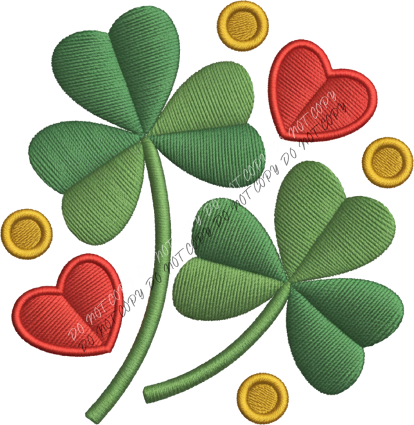 Lucky Shamrock Hearts DTF Transfer RTP DTF Transfers