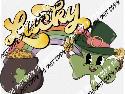 Lucky Shamrock Rainbow DTF Transfer - We Print U Press DTF Transfers