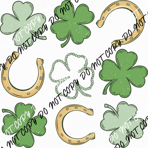 Lucky Shamrocks and Horseshoes DTF Transfer - We Print U Press DTF Transfers