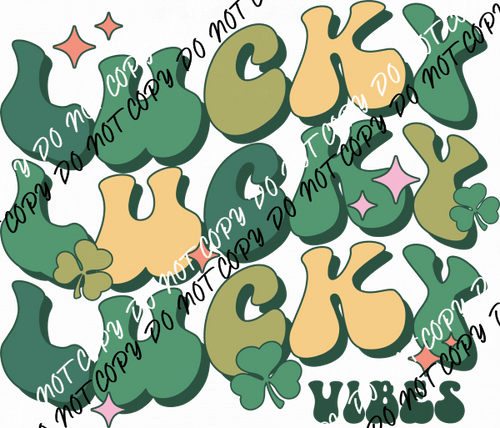 Lucky Vibes Retro St. Patrick's Day DTF Transfer - We Print U Press DTF Transfers