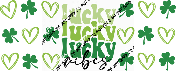 Lucky Vibes Stacked UV Transfer for 16 oz Glass Can - We Print U Press DTF Transfers