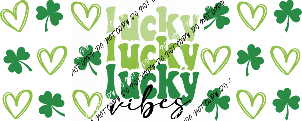 Lucky Vibes Stacked UV Transfer for 16 oz Glass Can - We Print U Press DTF Transfers