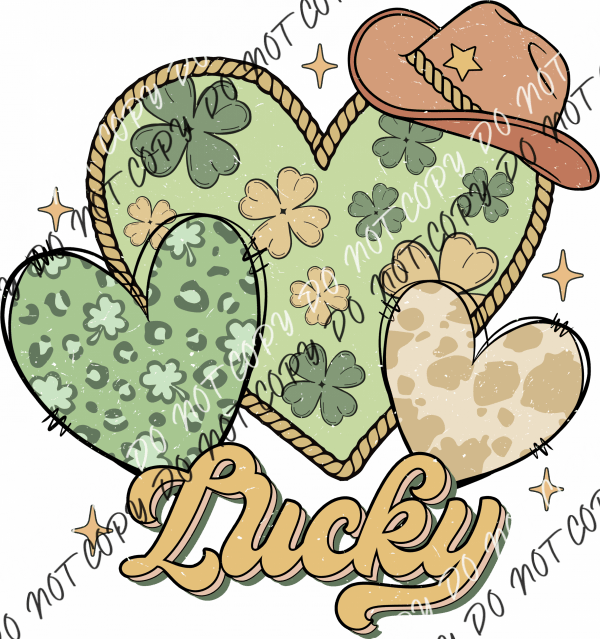 Lucky Western Hearts St. Patrick’s Day Dtf Transfer