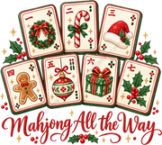 Mahjong All The Way Christmas Tiles DTF Transfer