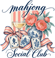 Mahjong Social Club Chinoiserie Peony Champagne DTF Transfer