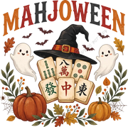 Mahjoween Halloween Ghosts Witch Hat Pumpkins DTF Transfer