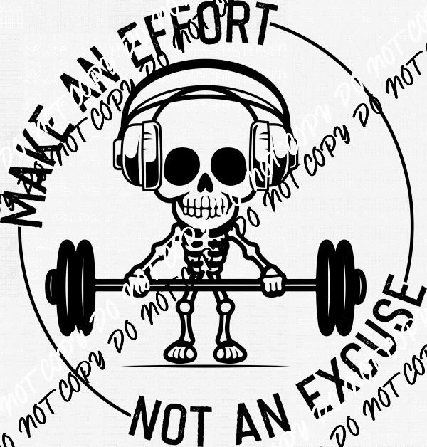 Make an Effort - Get Uncomfortable - Pocket and Back (Black Text) DTF Transfer - We Print U Press DTF Transfers