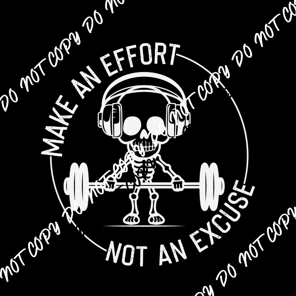 Make an Effort - Get Uncomfortable - Pocket and Back (White Text) DTF Transfer - We Print U Press DTF Transfers