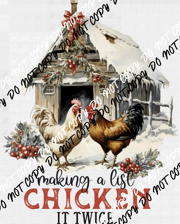 Making a List Chicken it Twice DTF Transfer - We Print U Press DTF Transfers