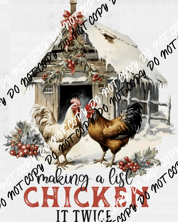 Making a List Chicken it Twice DTF Transfer - We Print U Press DTF Transfers