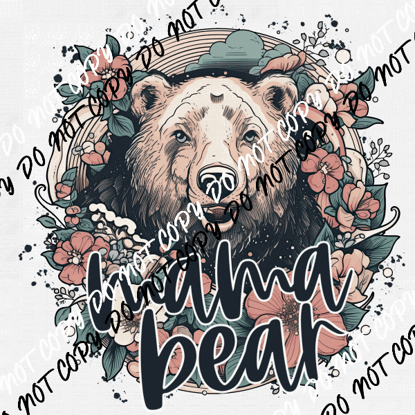 Mama Bear in Circle - We Print U Press DTF Transfers