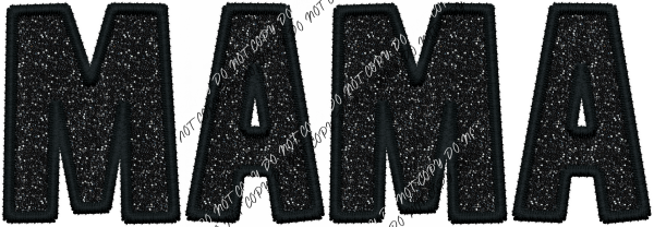 Mama Black Text Faux Sequin Dtf Transfer Transfers