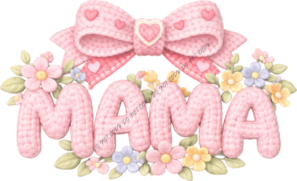 Mama Pink Faux Yarn DTF Transfer RTP DTF Transfers