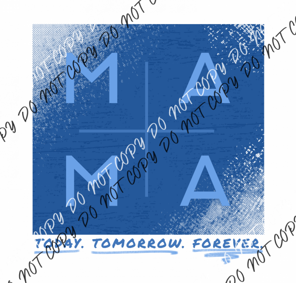 Mama Today Tomorrow Forever Tag 1.5X1.5 / Blue