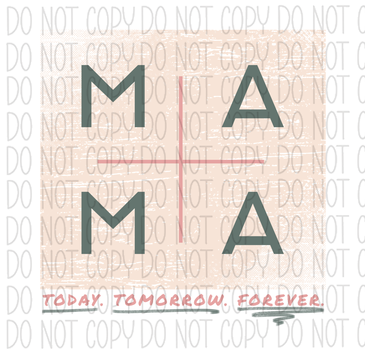 Mama Today Tomorrow Forever Tag 1.5X1.5 / Pink