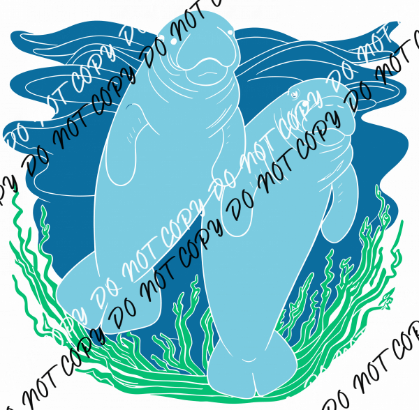 Manatee Pair DTF Transfer - We Print U Press DTF Transfers
