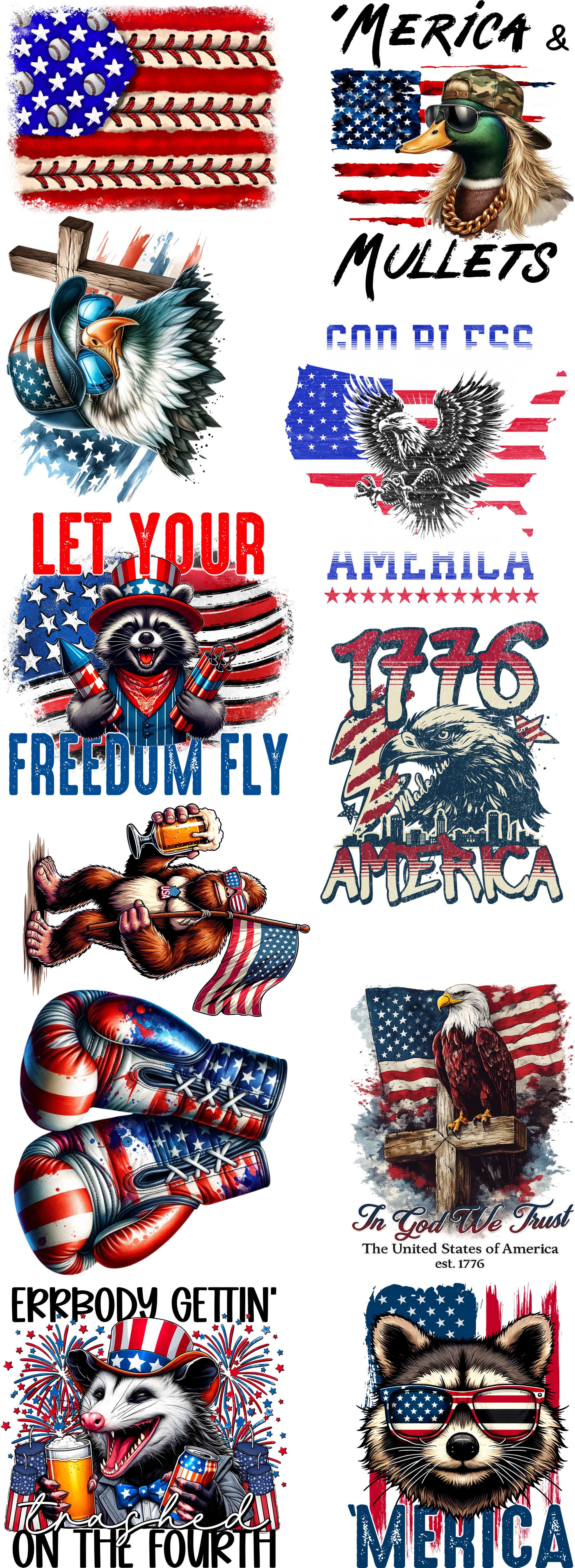 Patriotic Americana Premade Gang Sheet Bundle