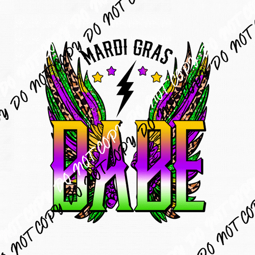 Mardi Gras Babe Wings DTF Transfer - We Print U Press DTF Transfers