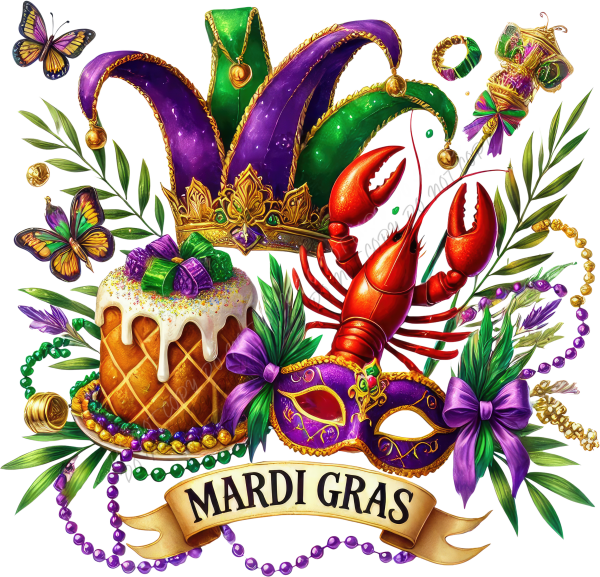 Mardi Gras Celebration DTF Transfer RTP DTF Transfers