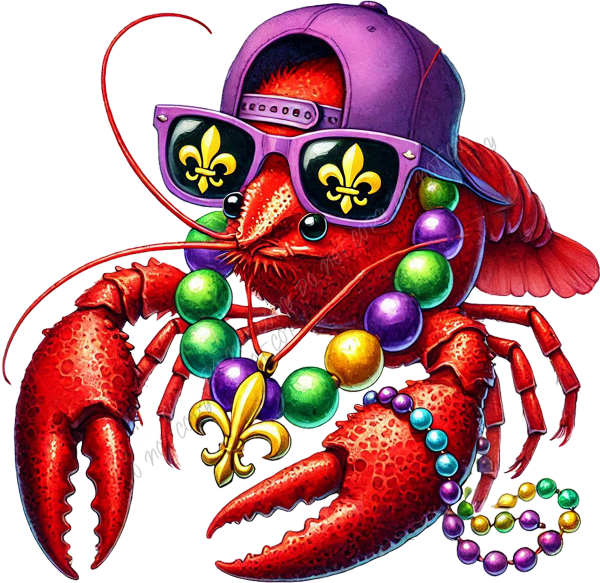 Mardi Gras Crawfish DTF Transfer RTP DTF Transfers