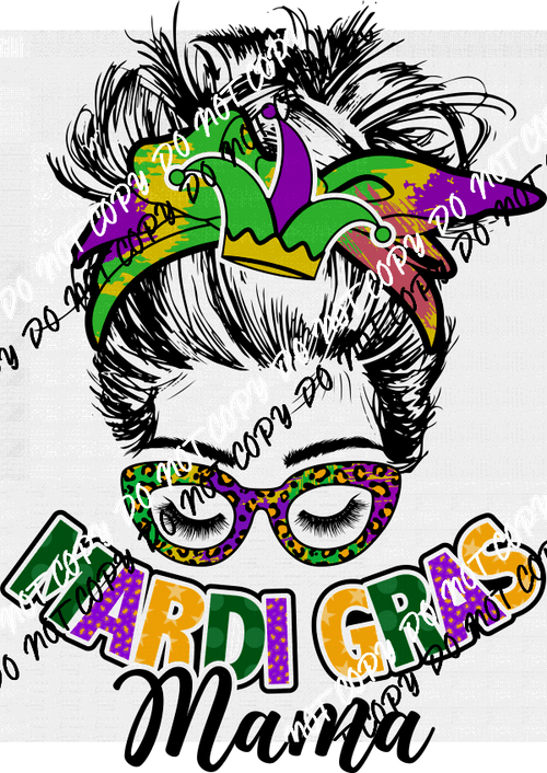 Mardi Gras Mama DTF Transfer - We Print U Press DTF Transfers