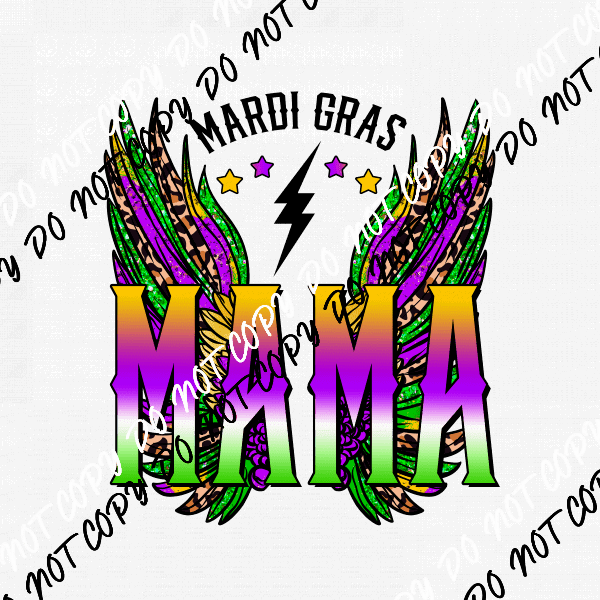 Mardi Gras Mama Wings DTF Transfer - We Print U Press DTF Transfers