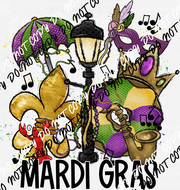 Mardi Gras Mashup DTF Transfer - We Print U Press DTF Transfers