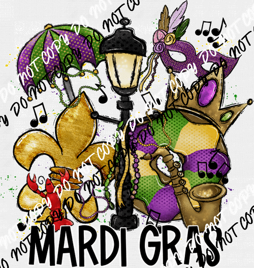 Mardi Gras Mashup DTF Transfer - We Print U Press DTF Transfers