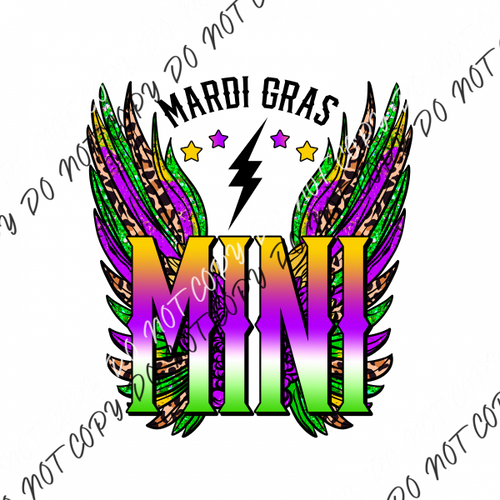 Mardi Gras Mini Wings Dtf Transfer