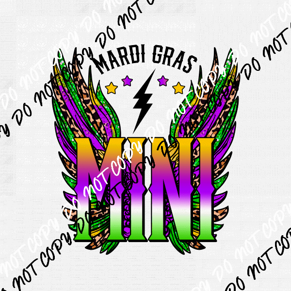 Mardi Gras Mini Wings DTF Transfer - We Print U Press DTF Transfers