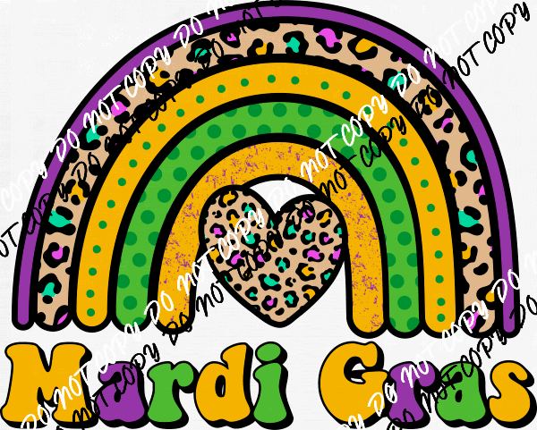 Mardi Gras Rainbow DTF Transfer - We Print U Press DTF Transfers