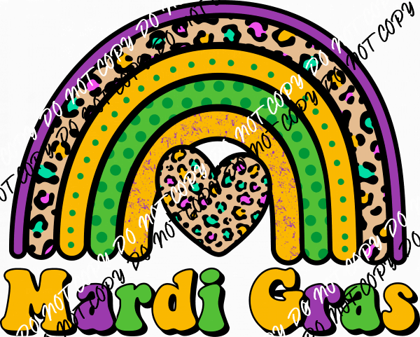 Mardi Gras Rainbow DTF Transfer - We Print U Press DTF Transfers