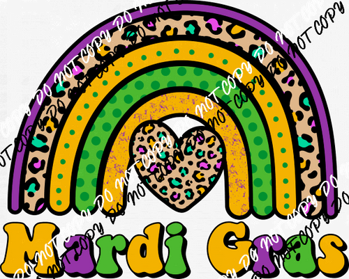 Mardi Gras Rainbow DTF Transfer - We Print U Press DTF Transfers