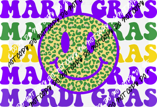 Mardi Gras Smiley DTF Transfer - We Print U Press DTF Transfers