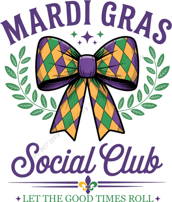 Mardi Gras Social Club DTF Transfer RTP DTF Transfers