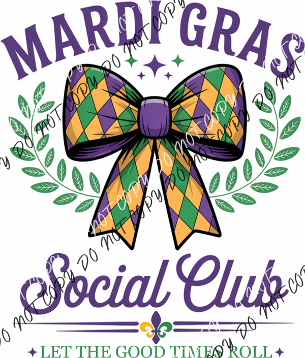 Mardi Gras Social Club DTF Transfer RTP DTF Transfers